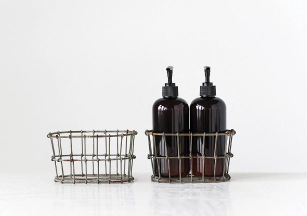 WIRE BASKET LOTION/SOAP HOLDER